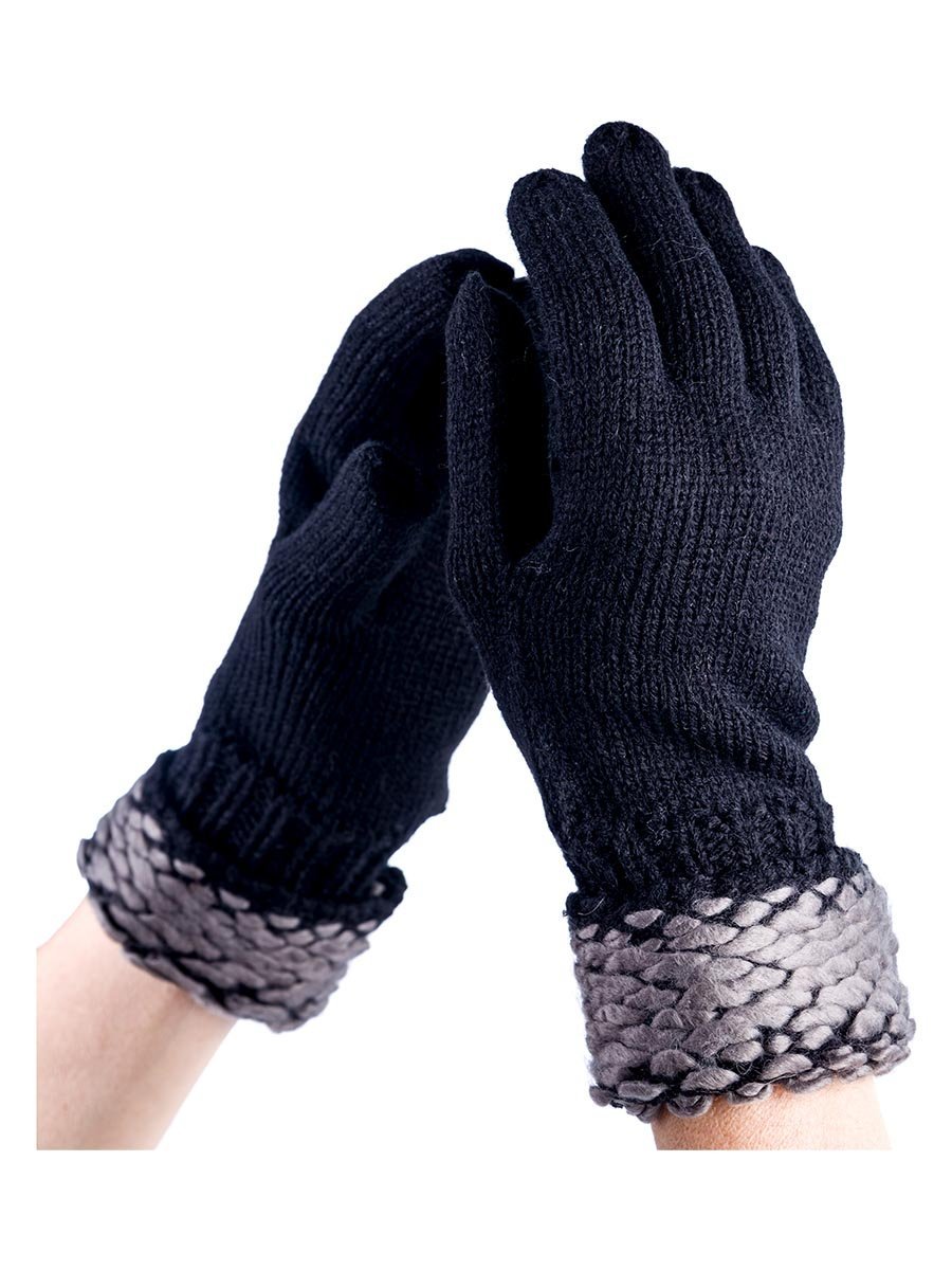 Damskie rękawiczki dzianinowe zimowe szare Passigatti