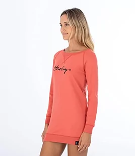 Hurley Damska luźna sukienka Oceancare O&o Script Fleece Dress, czerwona (Mineral Red), L, czerwony (Mineral Red), L - Sukienki - miniaturka - grafika 1