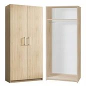Meble do przedpokoju - Szafa Lorup 75 cm uchylna dąb sonoma dwudrzwiowa z drążkiem pojemna - miniaturka - grafika 1