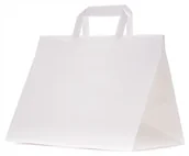 Akcesoria do pakowania - torba papierowa na wynos lunch box kateringowe białe TORBY 32x22x25cm 250x - miniaturka - grafika 1