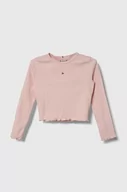 Bluzki dla dziewczynek - Tommy Hilfiger longsleeve dziecięcy kolor różowy - miniaturka - grafika 1