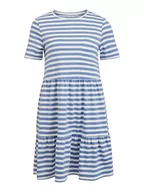 Sukienki - Vila Women's VITINNY 2/4 rękaw Elita Dress/L SU minisukienka, English Manor/Stripes: White, M - miniaturka - grafika 1
