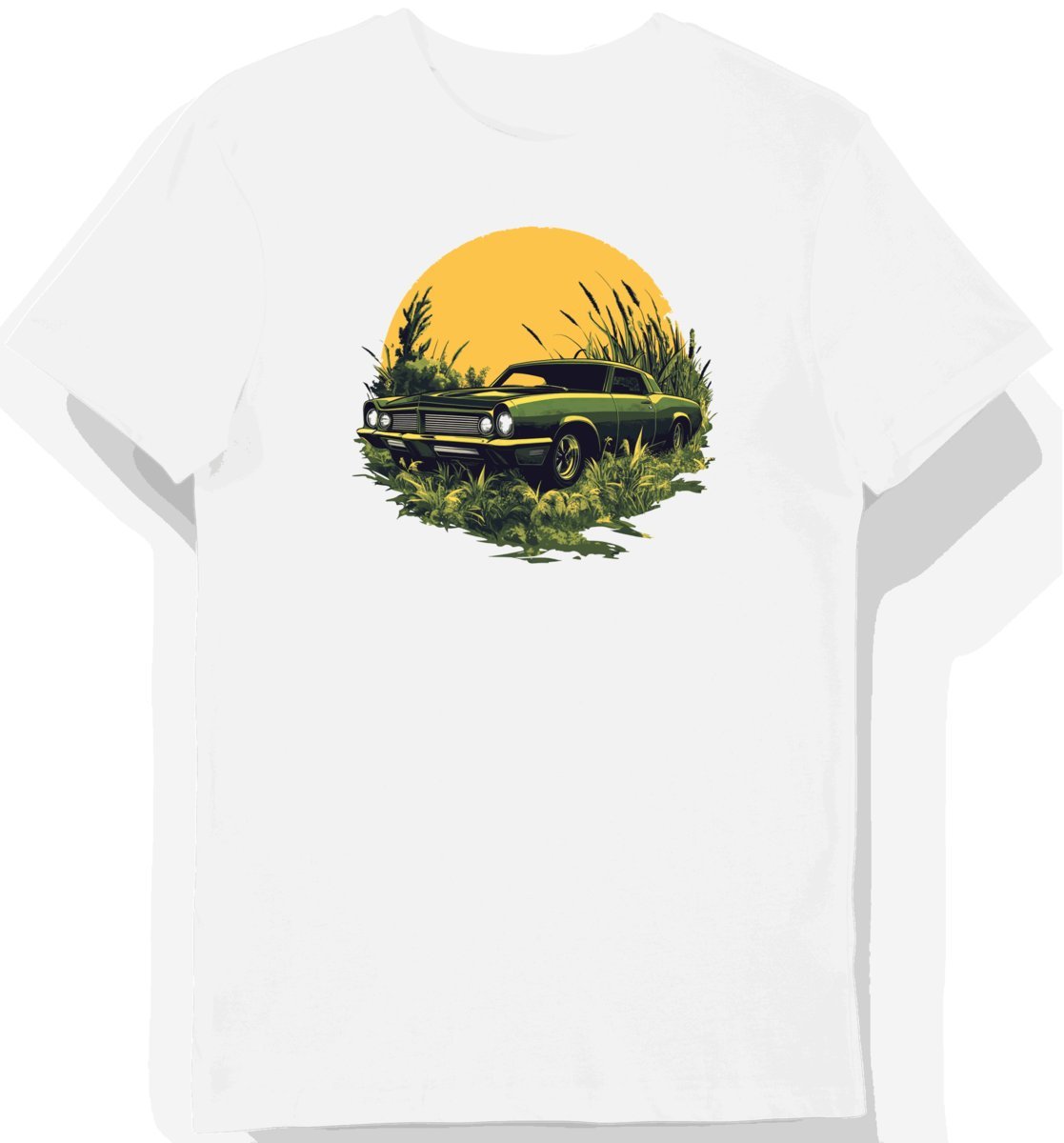 Koszulka męska biała z nadrukiem klasycznego Buicka Skylarka S