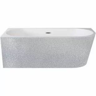 Besco WA-170-ZLSR ZOYA GLAM SREBRNA Wanna wolnostojąca przyścienna syfon z przelewem chrom 170x80 lewa - Wanny - miniaturka - grafika 1