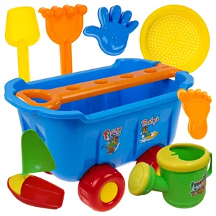 Zestaw Plażowy Wózek Łopatka Foremki Konewka Do Piaskownicy Dla Dzieci - Zabawki do piasku Zestaw Plażowy Wózek Łopatka Foremki Konewka Do Piaskownicy Dla Dzieci - Zabawki do piasku - miniaturka - grafika 1