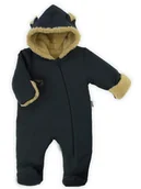 Pajacyki dla niemowląt - Niemowlęcy pajac dresowy z luną grafitowy Nicol,r.56 - miniaturka - grafika 1