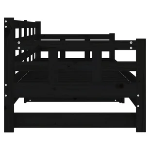 Lumarko Łóżko rozsuwane, czarne, lite drewno sosnowe, 2x(90x200) cm - Łóżka Lumarko Łóżko rozsuwane, czarne, lite drewno sosnowe, 2x(90x200) cm - Łóżka - miniaturka - grafika 8