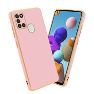 Etui i futerały do telefonów - Pokrowiec Do Samsung Galaxy A21s Etui w Glossy Róż - Złoto TPU Silikonowe Obudowa Case Cover Cadorabo - miniaturka - grafika 1