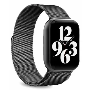 PURO Milanese Magnetic Band - Pasek ze stali nierdzewnej do Apple Watch 42/44/45 mm (czarny) AW44MILANESEBLK - Akcesoria do smartwatchy - miniaturka - grafika 1