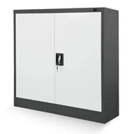 Szafki biurowe - JAN NOWAK model BEATA 900x930x400 metalowa szafka z drzwiami: antracytowo-biała - miniaturka - grafika 1