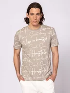 Koszulki męskie - HEAVY TOOLS MĘSKA KOSZULKA BAWEŁNIANA T-SHIRT MOTH BEŻOWA ROZMIAR L - miniaturka - grafika 1