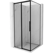 Kabiny prysznicowe - Mexen Rox kabina prysznicowa rozsuwana lewa 90 x 90 cm, czarna ramka, czarna - 8C2-090-090-70-70-L - miniaturka - grafika 1