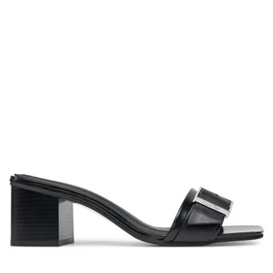 Klapki Calvin Klein Heel Mule 50 W/Buckle - Lth HW0HW02478 Czarny - Klapki i japonki damskie - miniaturka - grafika 1