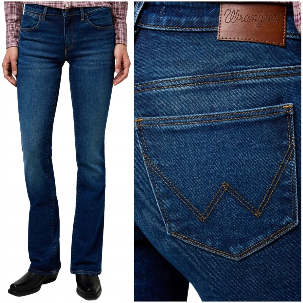 Wrangler Bootcut Moonstone rozszerzane damskie spodnie jeansowe W28 L30