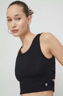 Roxy top damski kolor czarny - Koszulki sportowe damskie - miniaturka - grafika 1