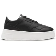 Trampki damskie - Trampki damskie Platforma Buty Casualowe Sznurowane Trenerzy Gimp Czarny Gr.38 - miniaturka - grafika 1