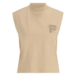 Damska koszulka bez rękawów FILA BADOW FAW0441-70015 – Beżowy - Koszulki i topy damskie - miniaturka - grafika 1