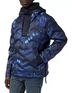 Kurtki męskie - G-STAR RAW Męska kurtka Attacc Hooded Down Anorak, Wielokolorowy (Dk Delta Blue/Police Blue Ao A694), XXS - miniaturka - grafika 1