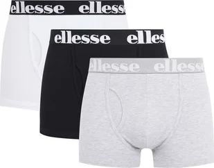 ellesse bokserki męskie HALI, 3-pak - modne kąpielówki, logo, bawełna stretch czarny/szary/biały 2XL - Majtki męskie - miniaturka - grafika 1