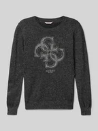 Swetry dla dziewczynek - Sweter o kroju regular fit z imitacji dzianiny z mieszanki wiskozy - miniaturka - grafika 1