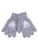 Rękawiczki dla dzieci - Rękawiczki Chłopięce Pięciopalczaste Z Odblaskiem Szare Z Goglami 16 Cm Yoclub - miniaturka - grafika 1