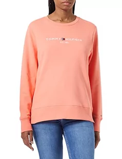 Tommy Hilfiger Damska bluza Th Ess Hilfiger C-nk sweter, Koralowy kwiat, XS - Swetry damskie - miniaturka - grafika 1