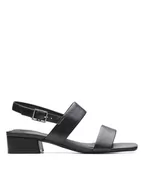 Sandały damskie - Clarks Skórzane sandały w kolorze czarnym - miniaturka - grafika 1