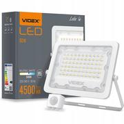 Lampy ogrodowe - Naświetlacz LED 50W 4500lm 5000K IP65 Biały z czujnikiem ruchu i zmierzchu VIDEX LUCA - miniaturka - grafika 1