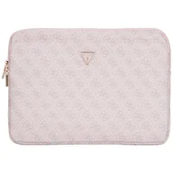 Torby na laptopy - Torba Guess Sleeve 14" 4G Zipper Pocket Triangle Logo różowy - miniaturka - grafika 1