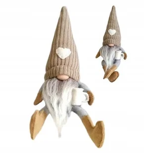 Skrzat Świąteczny Beżowy Krasnal Gnom Boże Narodzenie Prezent na Święta - Ozdoby bożonarodzeniowe - miniaturka - grafika 1