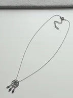 Naszyjniki - celebrytka naszyjnik łapacz snów srebrny 45cm STAL - miniaturka - grafika 1