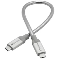 Kable USB - Verbatim Kabel stalowy USB-C/USB-C 3A30cm srebrny/silver 48867 - miniaturka - grafika 1