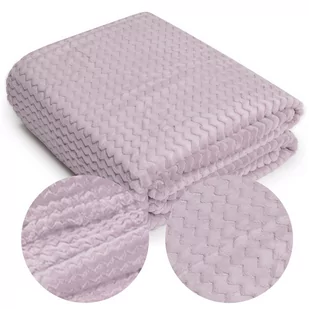 Koc 160 x 200 Mikrofibra Zygzak Wytłaczana Wrzos - Koce - miniaturka - grafika 1