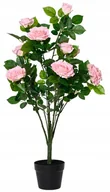 Sztuczne kwiaty - Róża w doniczce jasno różowa 45x90cm Dekoracyjny sztuczny kwiat - miniaturka - grafika 1