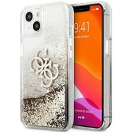 Etui i futerały do telefonów - Guess Etui 4G Big Liquid Glitter do Apple iPhone 13 mini Złoty | GUHCP13SLG4GGO - miniaturka - grafika 1