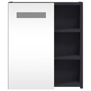 Szafka łazienkowa z lustrem i LED, szara, 45x13x52 cm Lumarko! - Toaletki - miniaturka - grafika 7