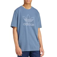 Koszulki męskie - Koszulka adidas Originals Adicolor Outline Trefoil IR8002 - niebieska - miniaturka - grafika 1