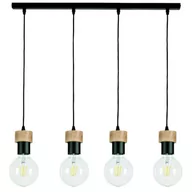 Lampy sufitowe - Britop LAMPA wisząca CLARTE 3271404 loftowa OPRAWA metalowy zwis drewno czarny - miniaturka - grafika 1