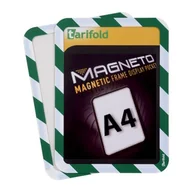 Systemy ekspozycyjne i znaki informacyjne - Tarifold Kieszeń magnetyczna A4, 2 szt., zielono-biała F194925 - miniaturka - grafika 1