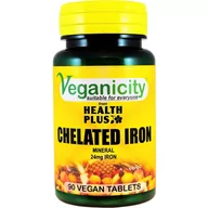 Żele i maści lecznicze - Veganicity Chelat Żelaza dla Wegan Żelazo chelatowane Iron 24mg 90 tabletek Veganicity - miniaturka - grafika 1