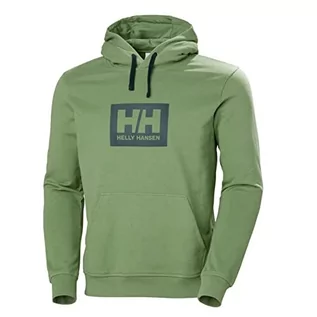 Bluzy męskie - Helly Hansen Męska bluza z kapturem HH Box - zielona, XL - grafika 1