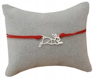 Bransoletki - Bransoletka sznurkowa królik origami srebro 925 - miniaturka - grafika 1