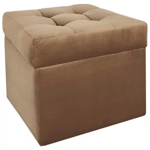 Nowoczesna otwierana pufa 45x45 cm w kolorze beżowym - Pufy i podnóżki - miniaturka - grafika 1