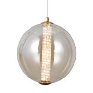 Lampy sufitowe - Zwisająca pojedyncza lampa Butero PND-34359-M-HBR-AMB Italux LED 9W 3000K bańka złoty bursztyn - miniaturka - grafika 1