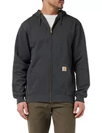Bluzy męskie - Carhartt Męska bluza z zamkiem błyskawicznym o luźnym kroju, antracytowy nakrapiany, XL - miniaturka - grafika 1