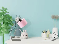 Lampy stojące - Metalowa lampa biurkowa w stylu skandynawskim HAGA KIDS - miniaturka - grafika 1