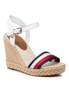 Espadryle damskie - Tommy Hilfiger Espadryle Shimmery Ribon High Wedge FW0FW05590 Biały - miniaturka - grafika 1