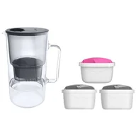 Dzbanki filtrujące - Dzbanek filtrujący WESSPER AquaMax Crystalline + 3 wkłady Czarny - miniaturka - grafika 1