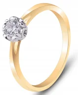 Pierścionki - PIĘKNY ZŁOTY PIERŚCIONEK ZARĘCZYNOWY RÓŻA 333 - miniaturka - grafika 1