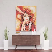 Malowanie po numerach - Pani w kapeluszu - Malowanie po numerach 50x40 cm - miniaturka - grafika 1